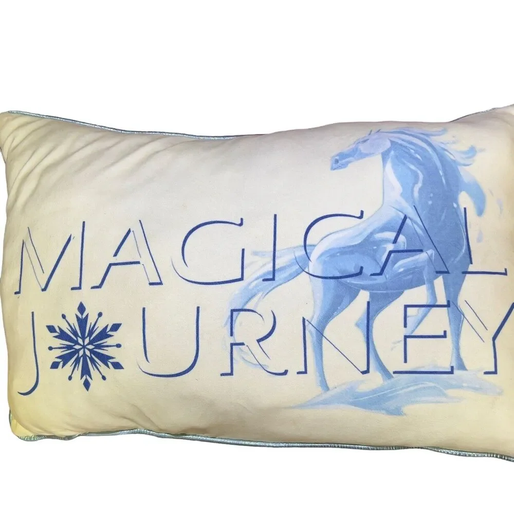 Disney Frozen 2 Magical Journey Silver Sequins Super Soft‎ Throw Pillow 24x16 in